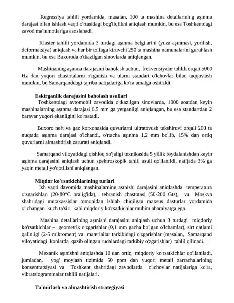 Mashina puxtaligini miqdoriy korsatkichlari aniqlash 2