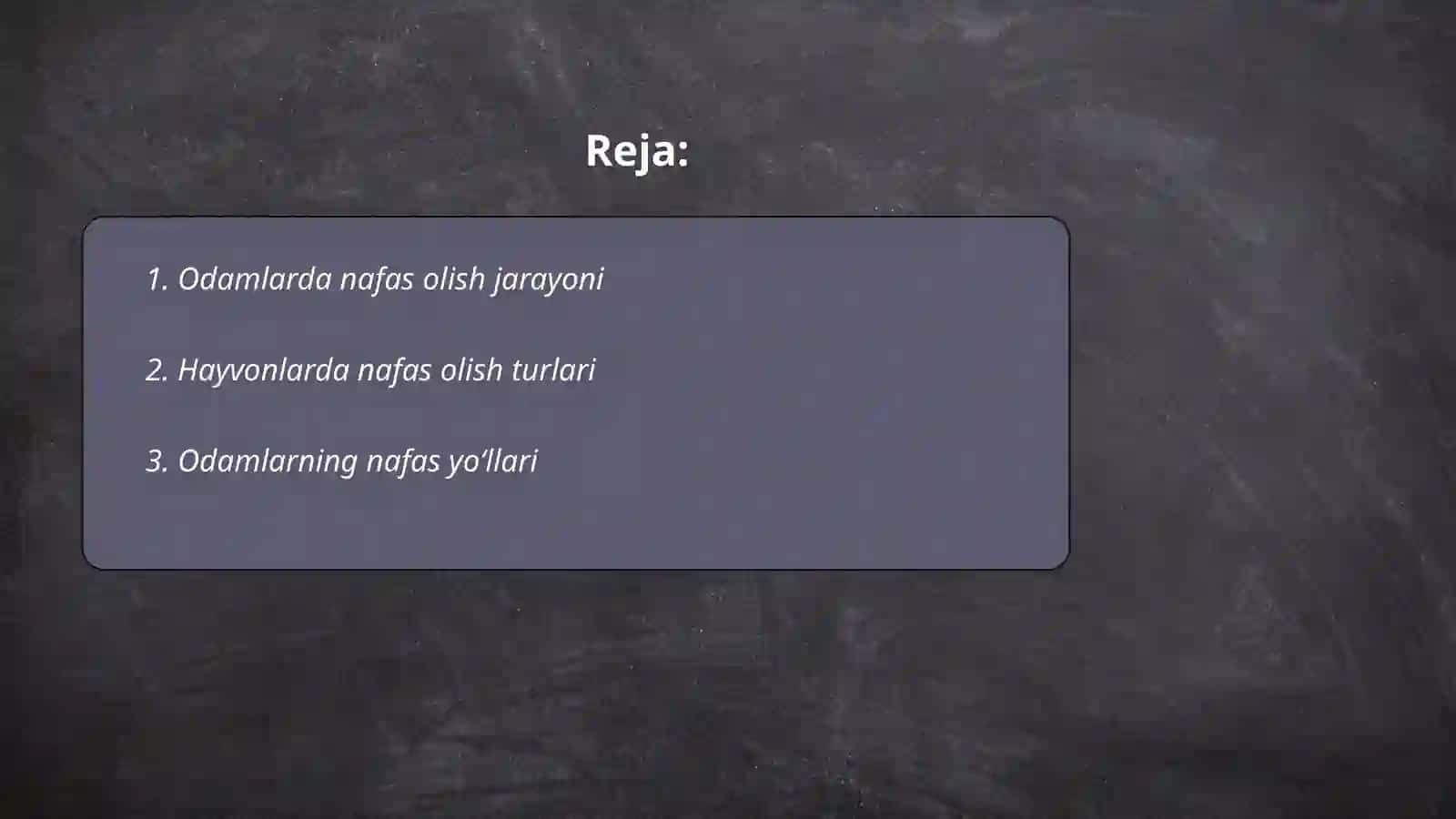 Odam va hayvonlarning nafas olishi 2