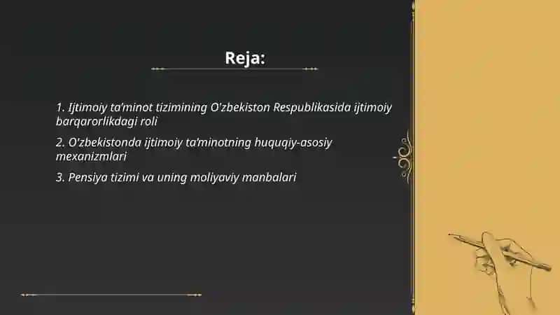 O'zbekiston Respublikasida Ijtimoiy Ta’minot Tizimi 2