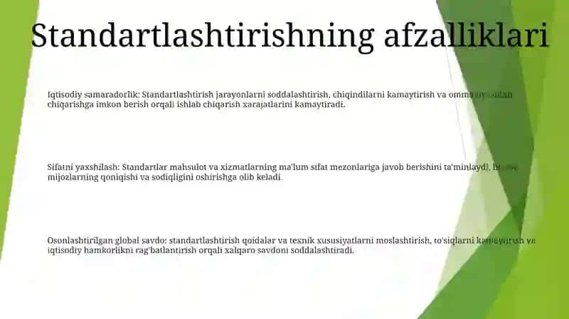 Standartlashtirishning Iqtisodiy Samaradorligi 2