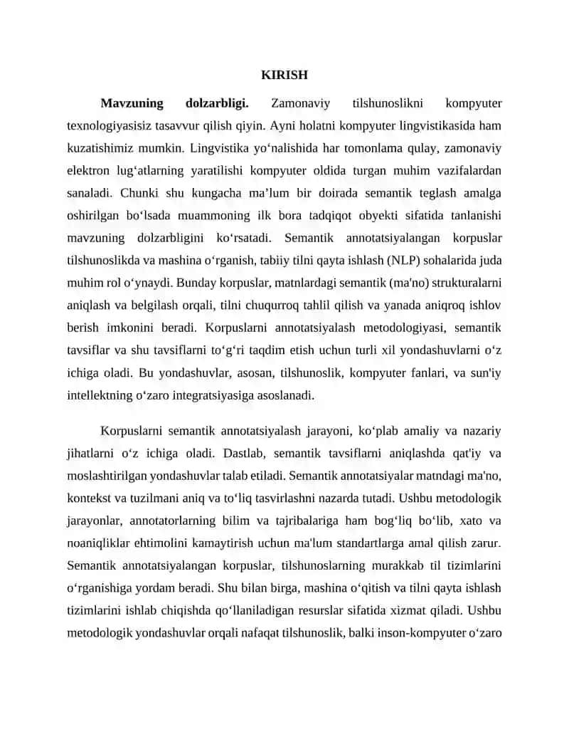 О‘ZBЕK TILI KОRPUSI UCHUN SЕMАNTIK TЕGLАRNI YАRАTISH TАMОYILLАRI 2