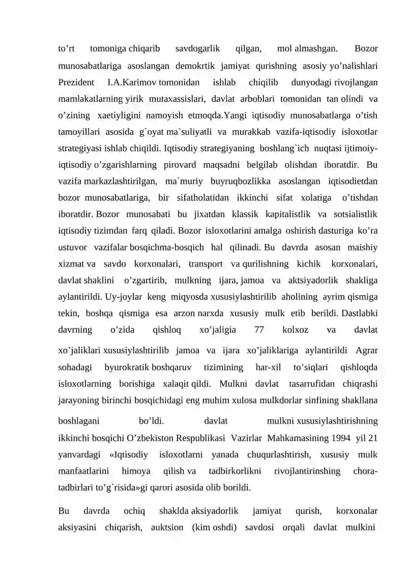 Iqtisodiyotni modernizatsiya qilish konsepsiyasi 2