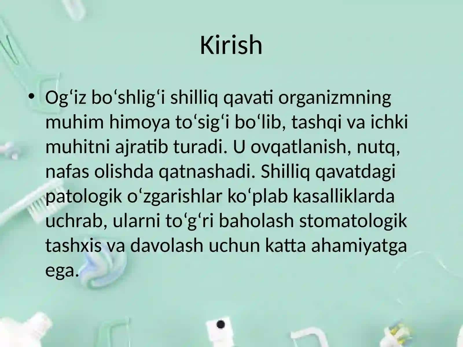 Og'iz bo'shlig'i shilliq qavatidagi patologik o'zgarishlar, shikastlanishning morfologik elementlari 2