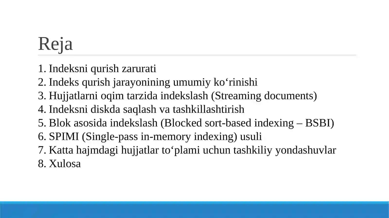 Axborot izlash tizimlarida indekslash usullari 2