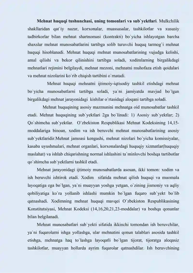 Mehnat huquqi 2