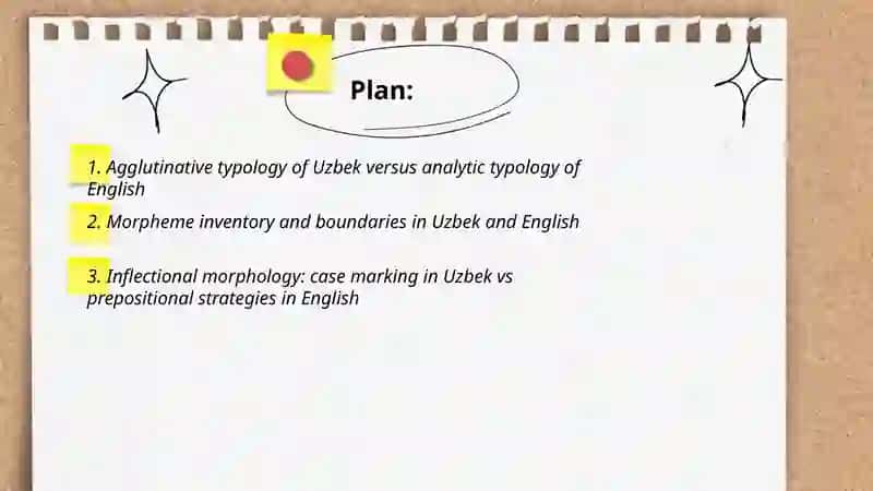 Morphological typology: classification and grammatical structures of Uzbek and English 2