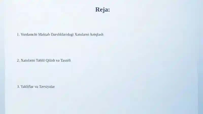 Yordamchi Maktab Darsliklaridagi Xatolarni Aniqlash 2