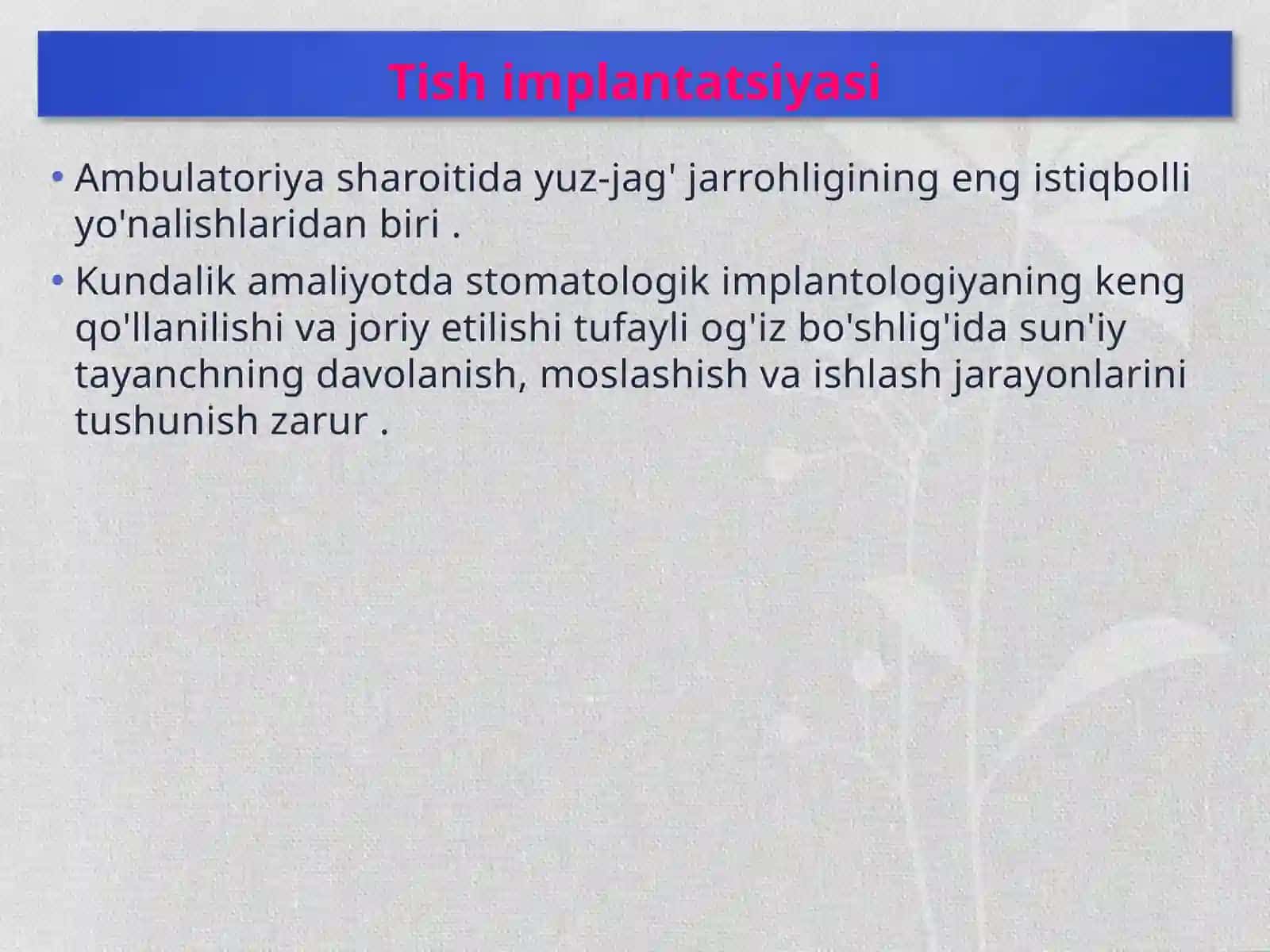 Tish implantologiyasi 2