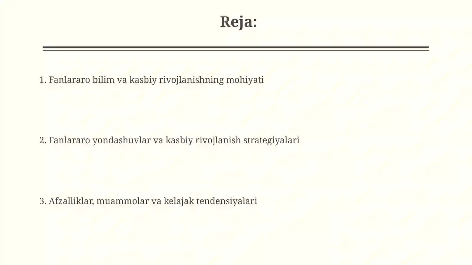 Fanlararo bilimlar va kasbiy rivojlanishdagi orni 2