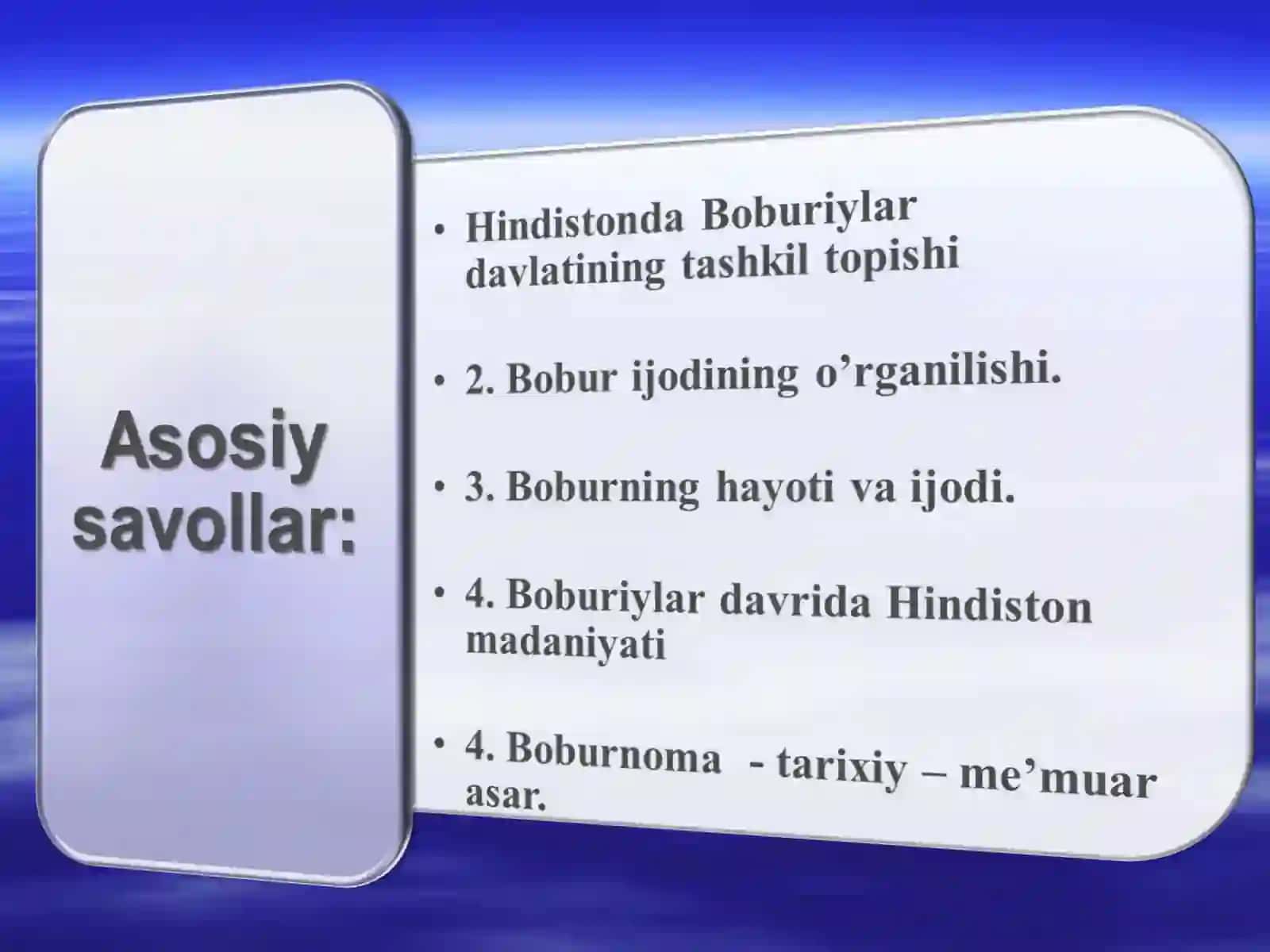 Bobur va Boburiy vaqtida madaniyat va san'at 2
