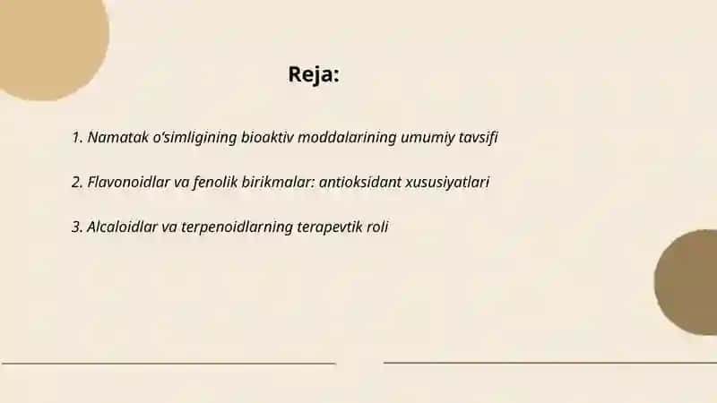 Namatak oʻsimligining foydalari va foydali moddalari 2