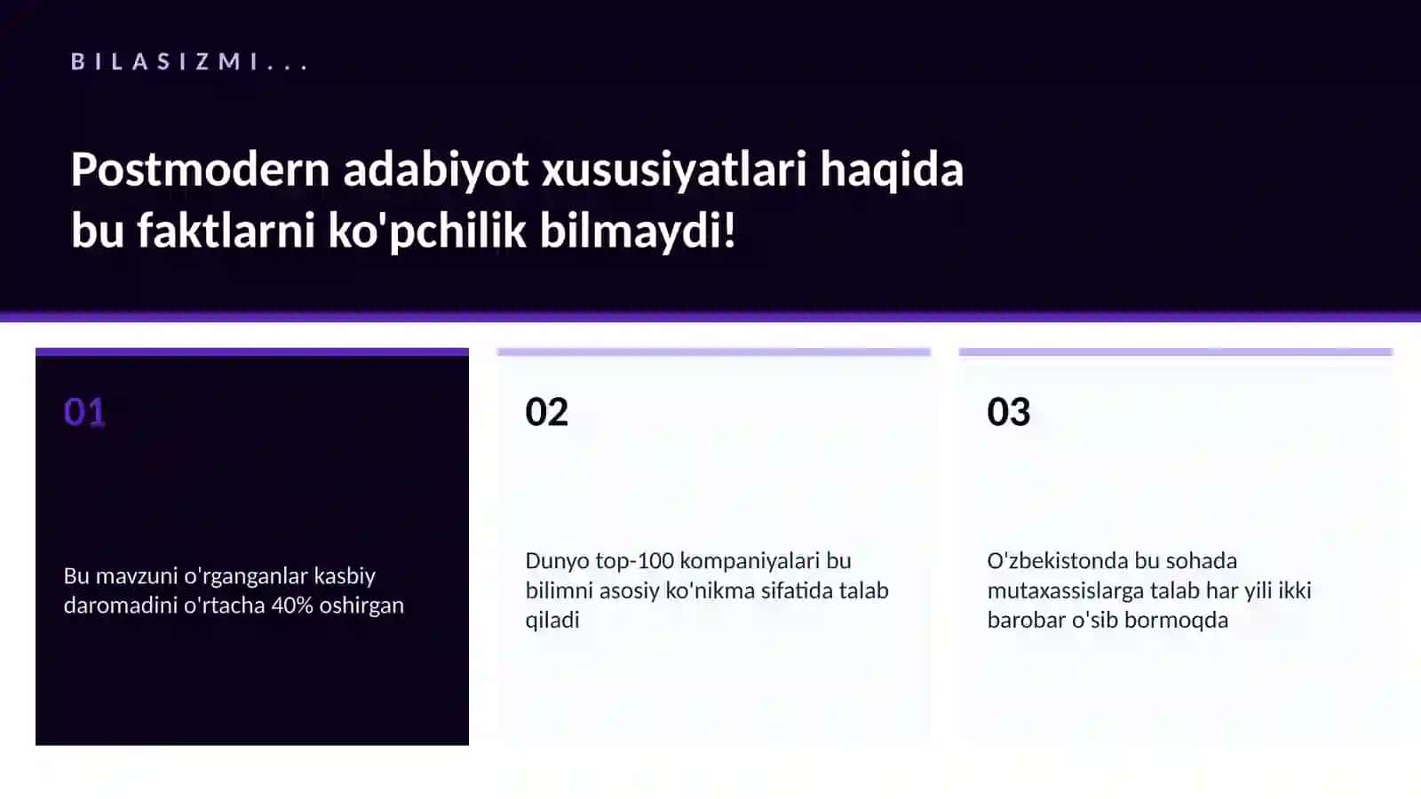 Postmodern adabiyot xususiyatlari 2