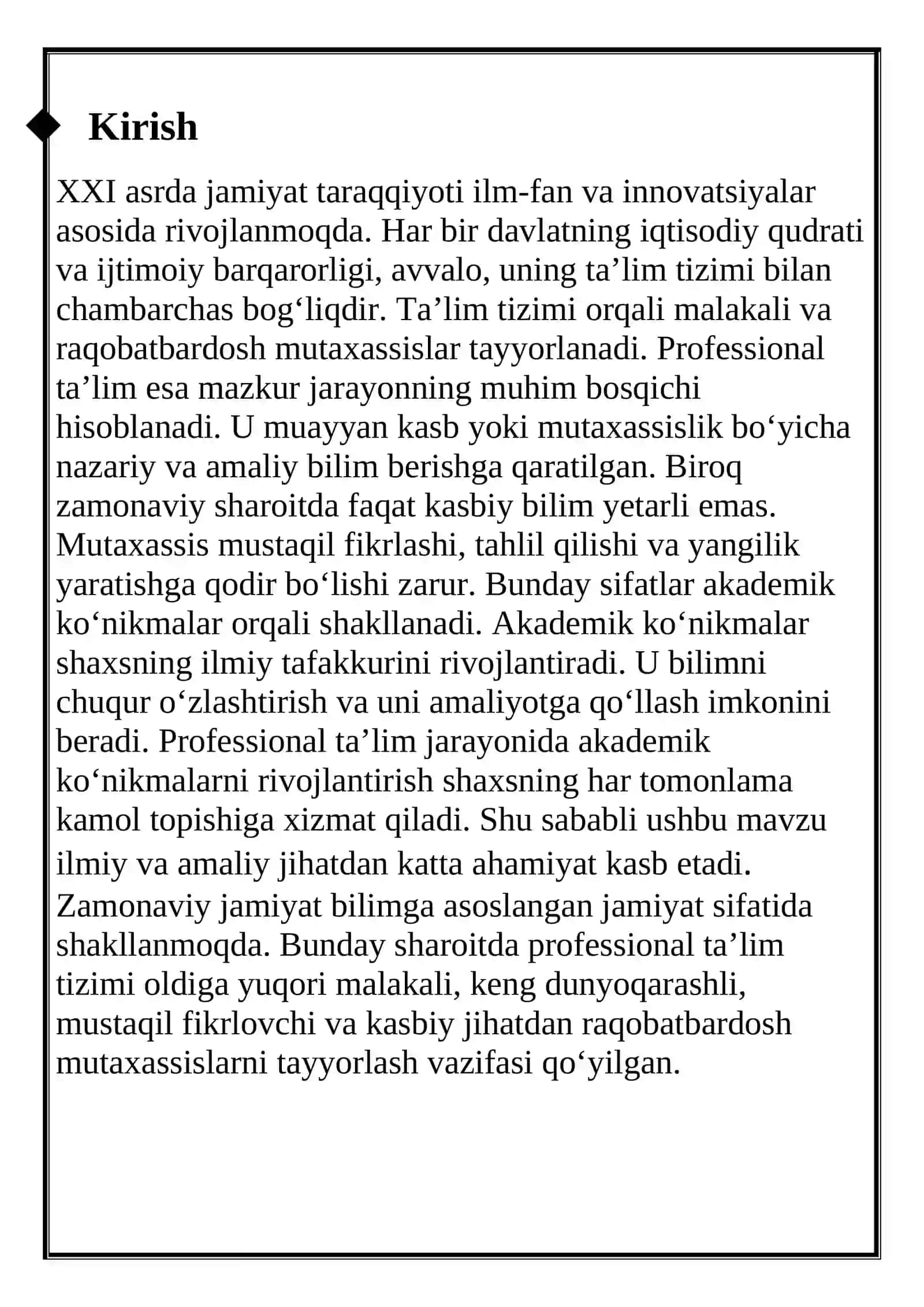 AKADEMIK KO‘NIKMALAR TUSHUNCHASI VA NAZARIY ASOSLARI 2