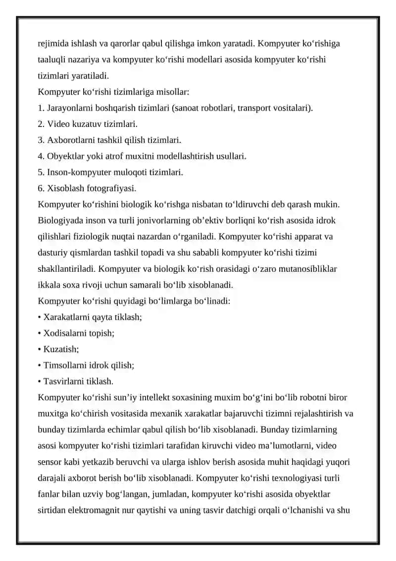 Komputer Vision jarayoni 2