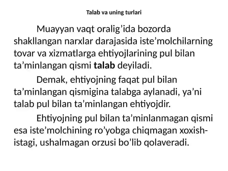 Talabvataklifnazariyasi 2