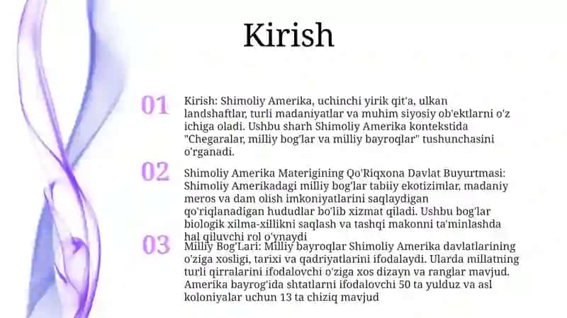Shimoliy Amerika Materigining Qo'Riqxona Davlat Buyurtmasi 2