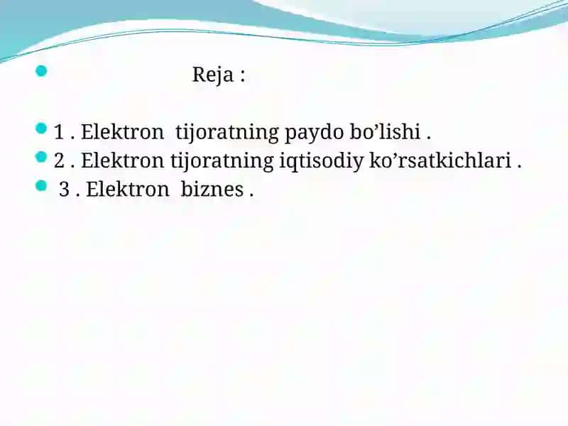 ELEKTRON BIZNES VA ELEKTRON TIJORAT 2