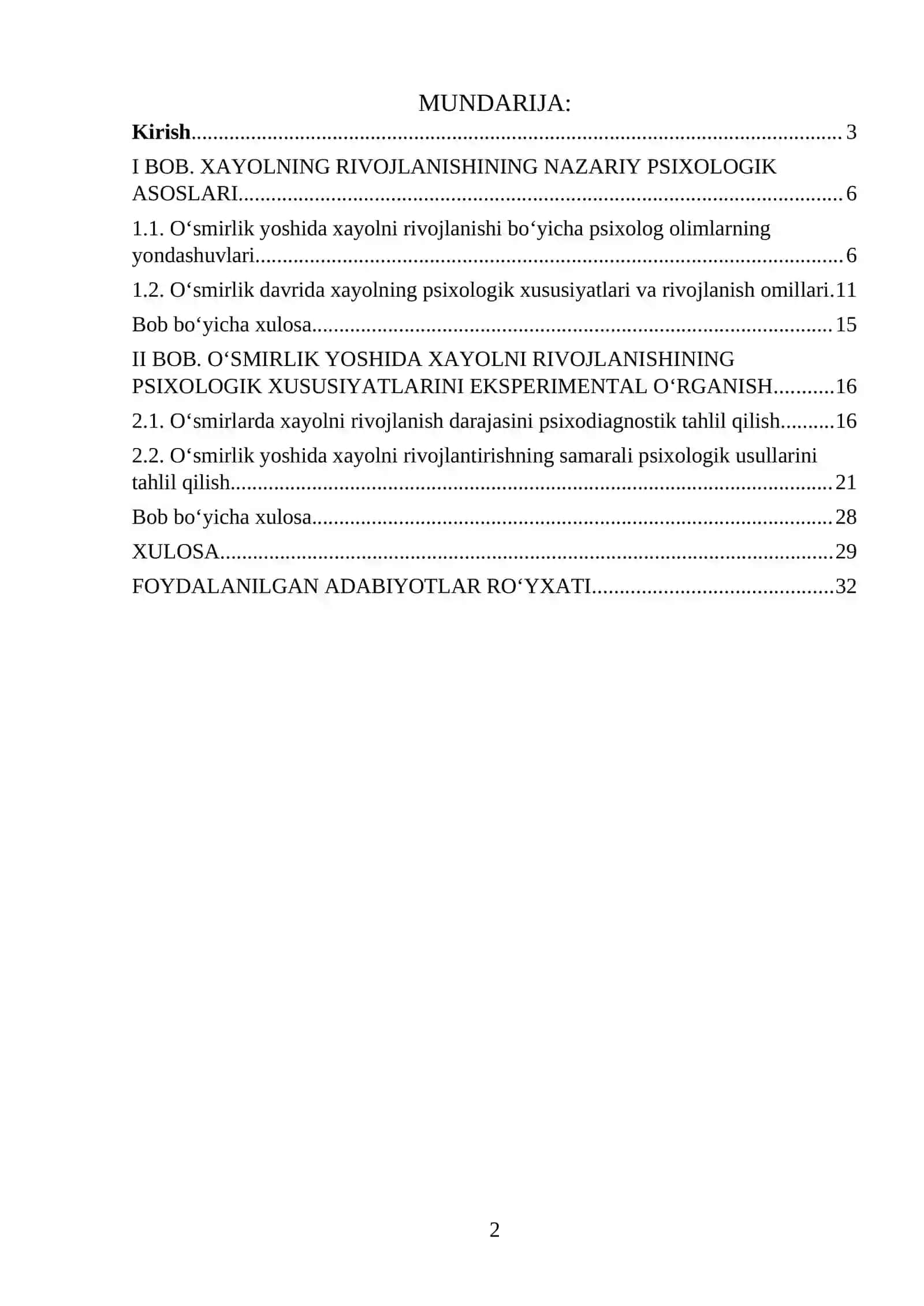 O‘smirlik yoshida xayolni rivojlanishining psixologik asoslari 2