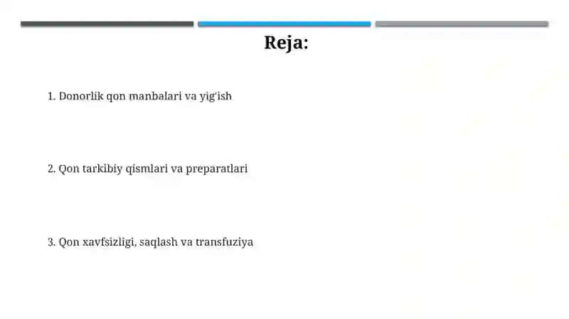 Donor qoni manbalari. Qon komponentlari va preparatlari 2