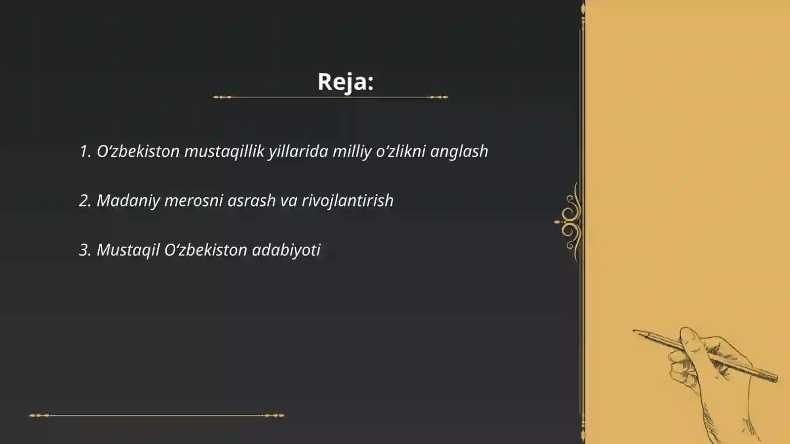 Mustaqillik yillarida O‘zbekistondagi ma’naviy va madaniy taraqqiyot 2