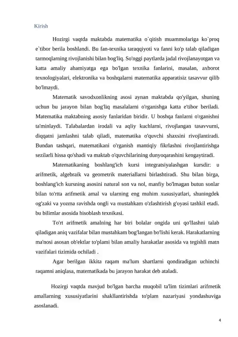 Matematika Boshlang'ich Kurs 2