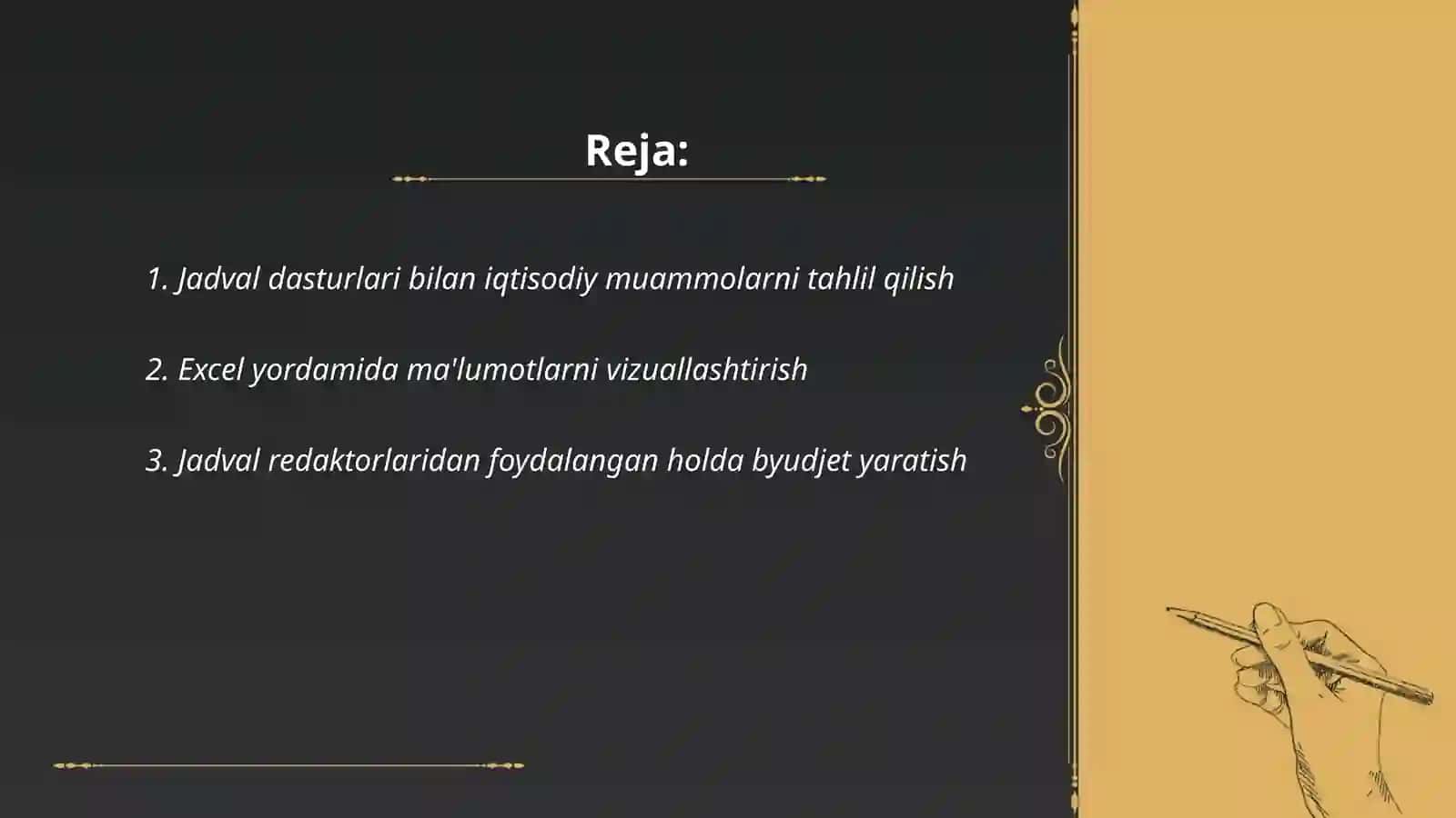 Iqtisodiy muommolarning samarali yechimga yoʻl 2