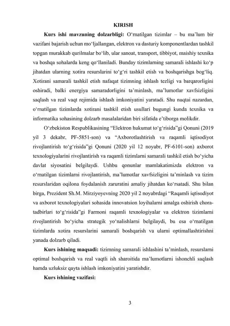 O‘RNATILGAN TIZIMLARDA XOTIRANI TASHKIL ETISH USULLARI 2