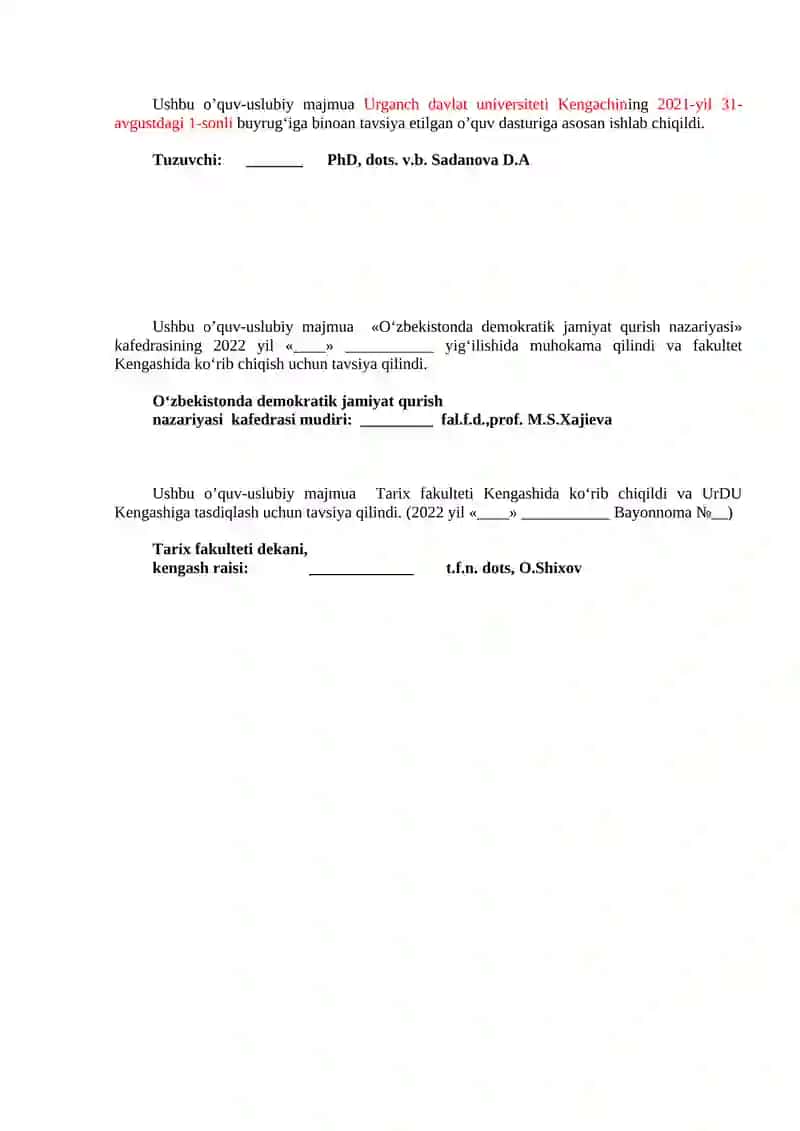 O‘zbekistonda Demokratik Jamiyat Qurish Nazariyasi 2
