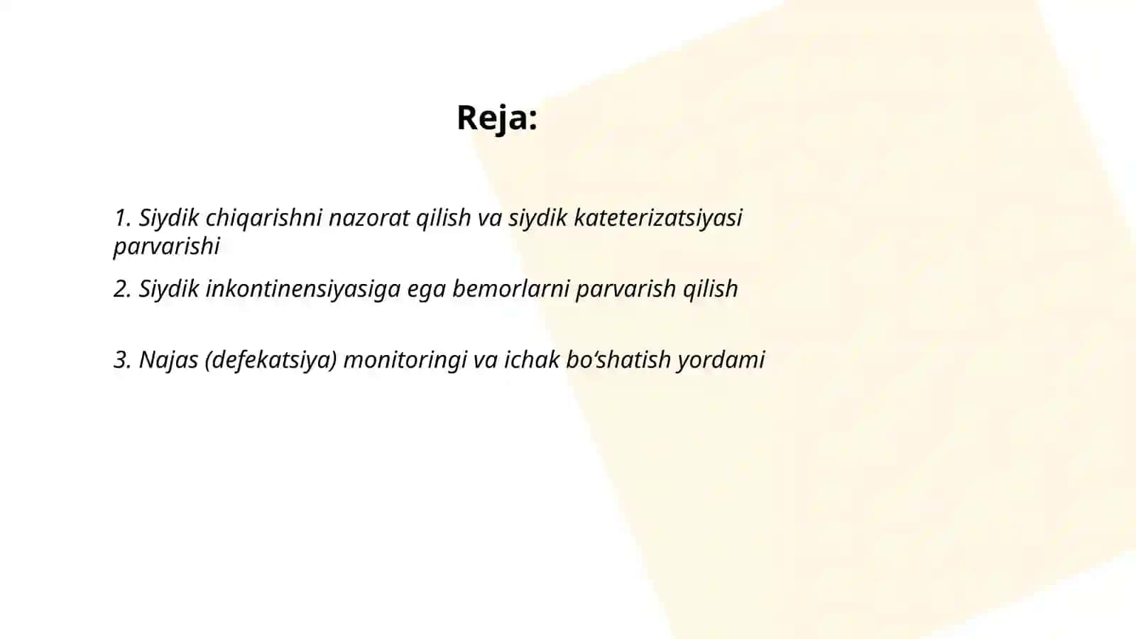 Bemorlarning fiziologik chiqaruvlarida hamshiraning parvarish 2