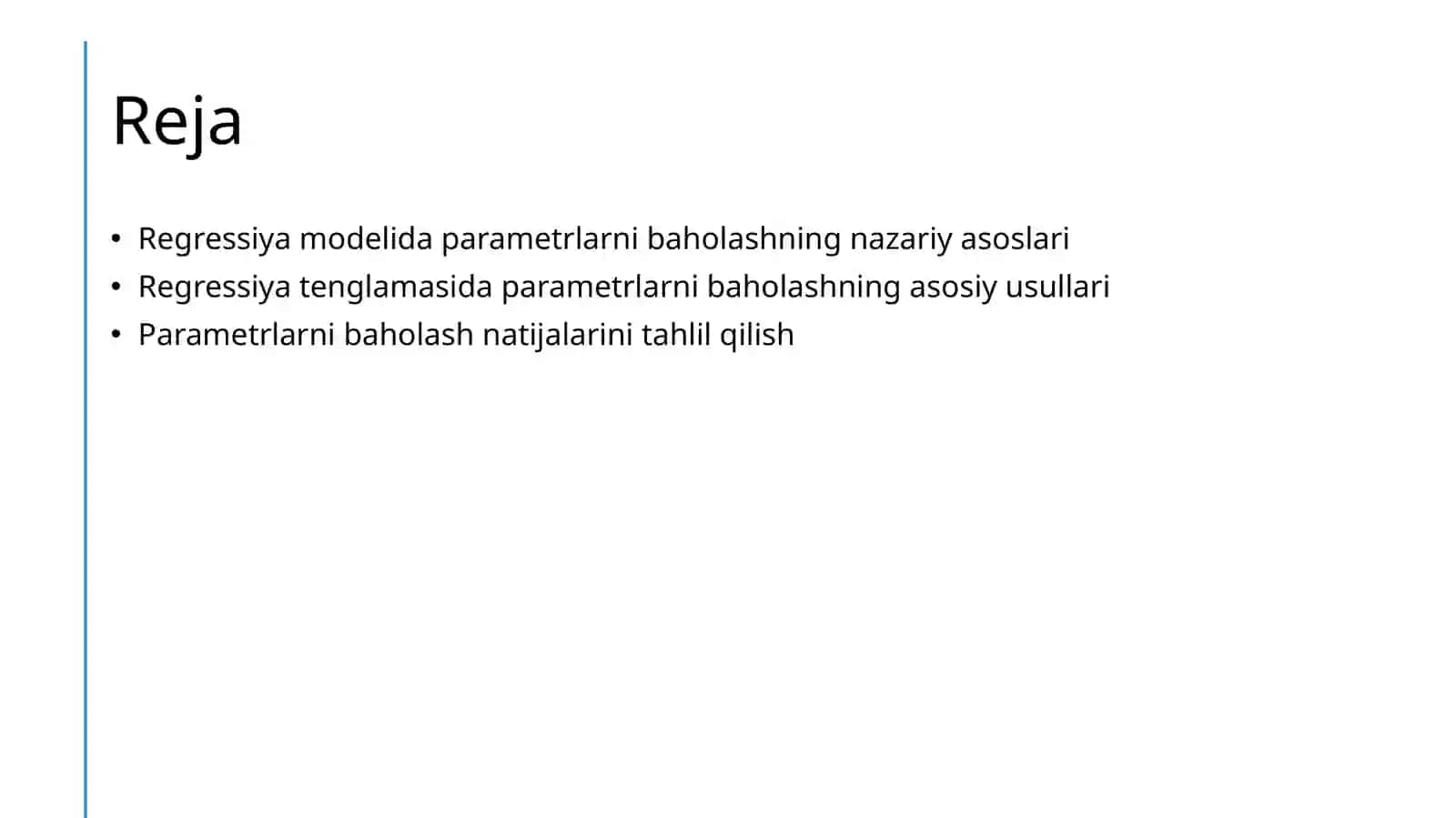 Regressiya tenglamasida parametrlarni baxolash usullari 2