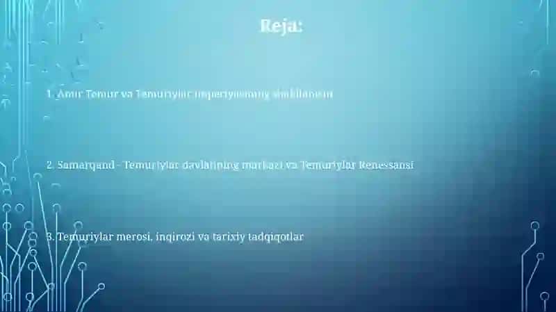 Amir Temur va Temuriylar davri 2