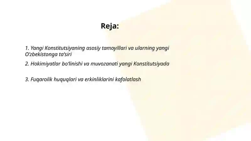 Yangi kanistutsiya yangi Oʻzbekiston: uygʻunlik va aloqadorlik 2