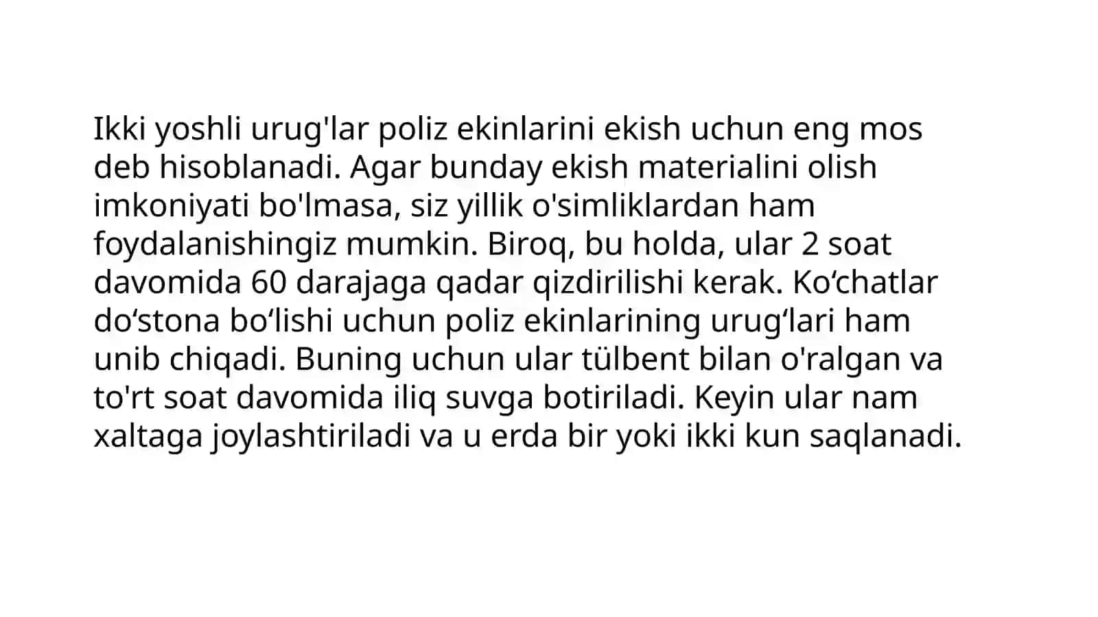 Polizekinlari urug’larini saralash, ekishga tayyorlash uslublari 2