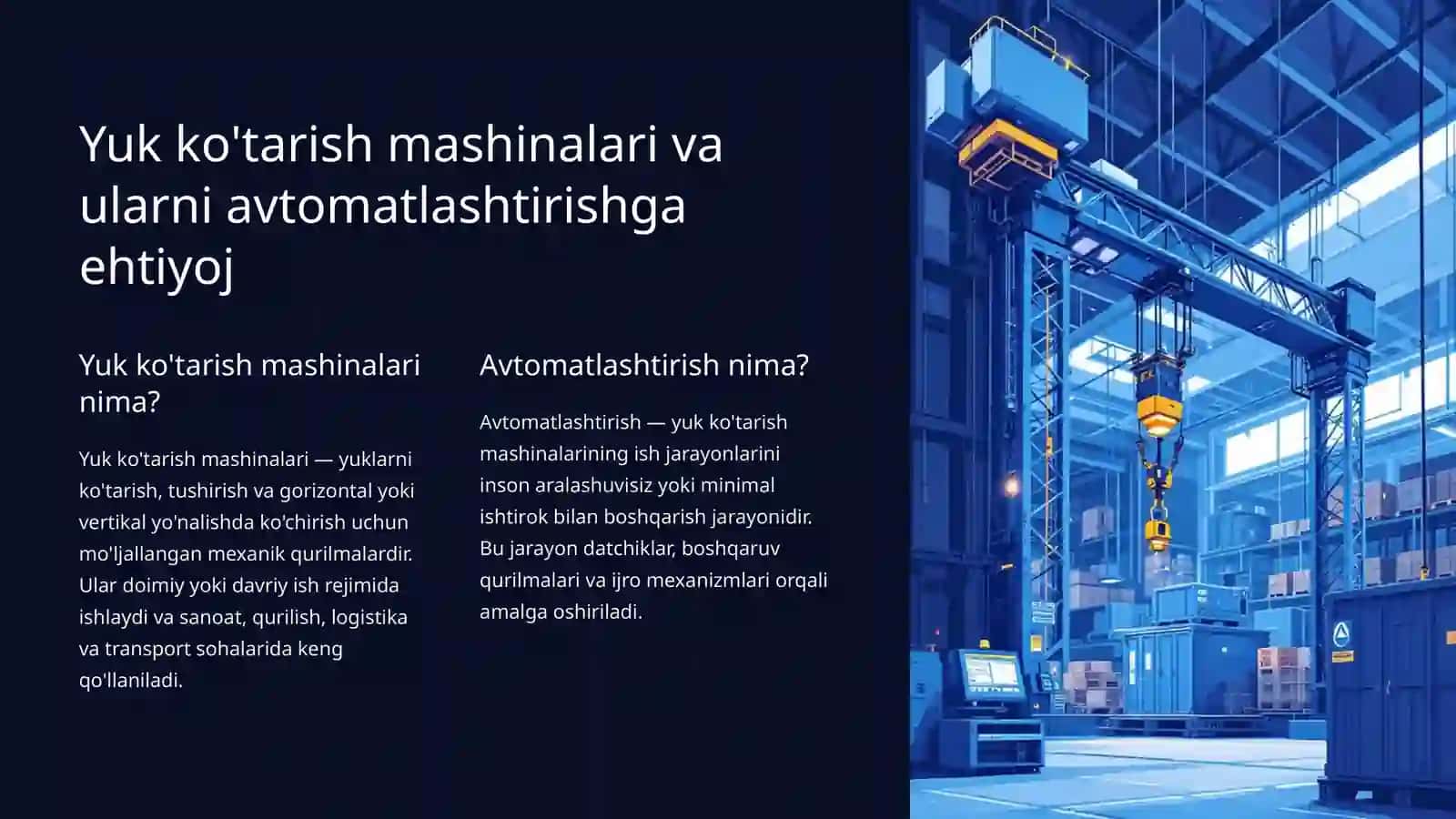 Yuk ko'tarish mashinalarini avtomatlashtirish 2