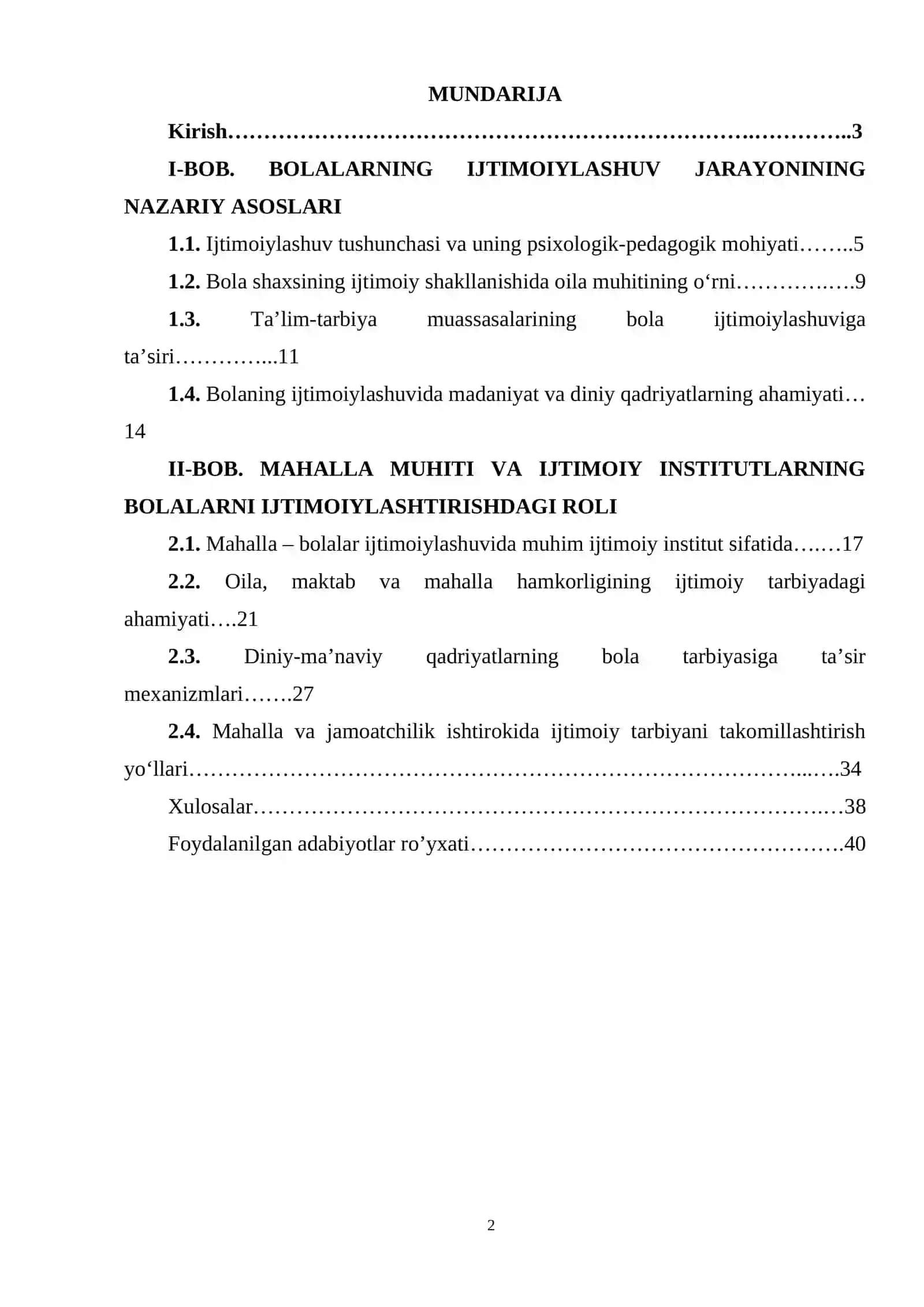 Bolalarning ijtimoiylashuvida oila, ta'lim-tarbiya muassasalari, madaniyat, din va mahallaning o'rni 2