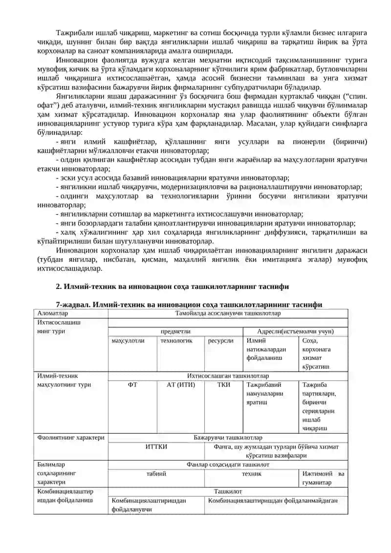 Корхоналарда инновацион фаолиятни ташкил қилиш 2