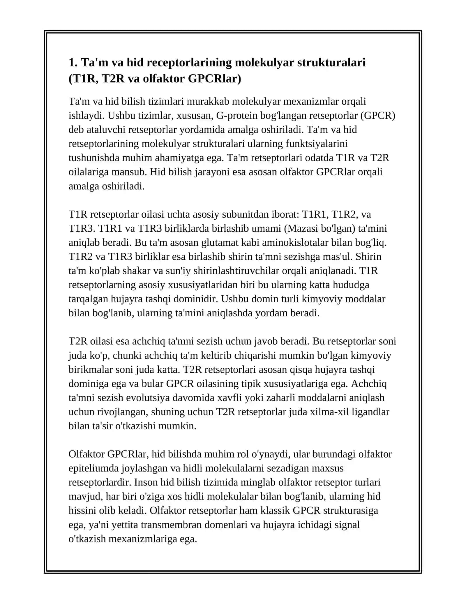 TA'M VA HID BILISH NAZARIYASINING BIOFIZIKAVIY ASOSLARI 2