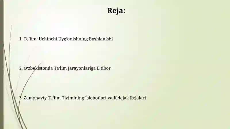 Zamonaviy Ta’lim Tizimining Islohotlari va Kelajak Rejalari 2