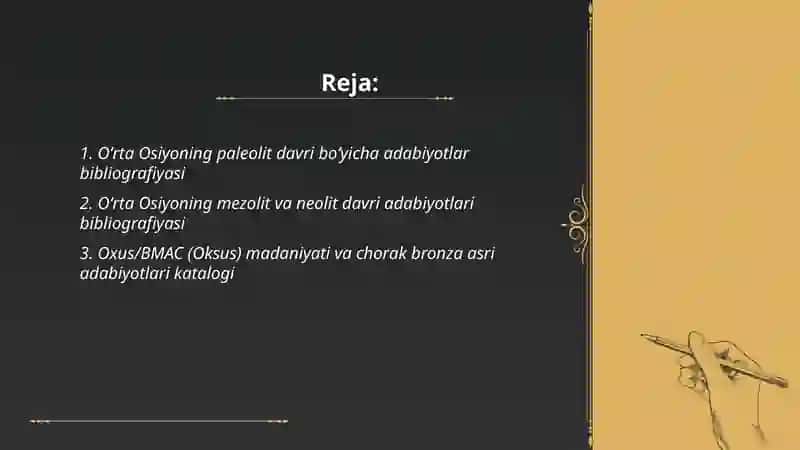 Oʻrta Osiyoning ibtidoiy davri tarixiga oid adabiyotlar bibliografiyasi 2