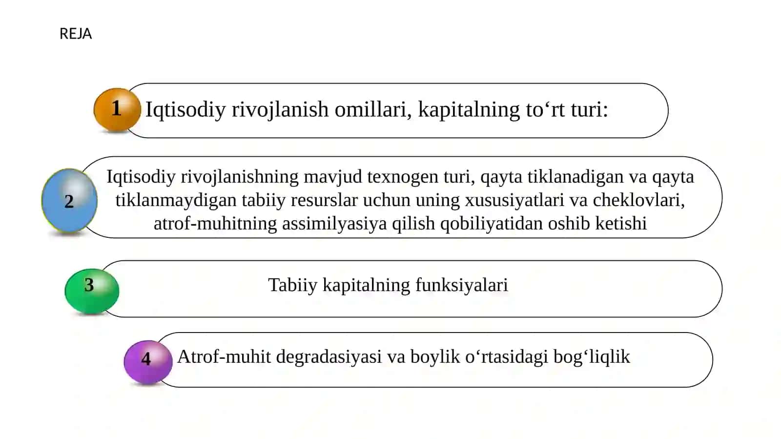 Iqtisodiy rivojlanish omillari, kapitalning to‘rt turi 2