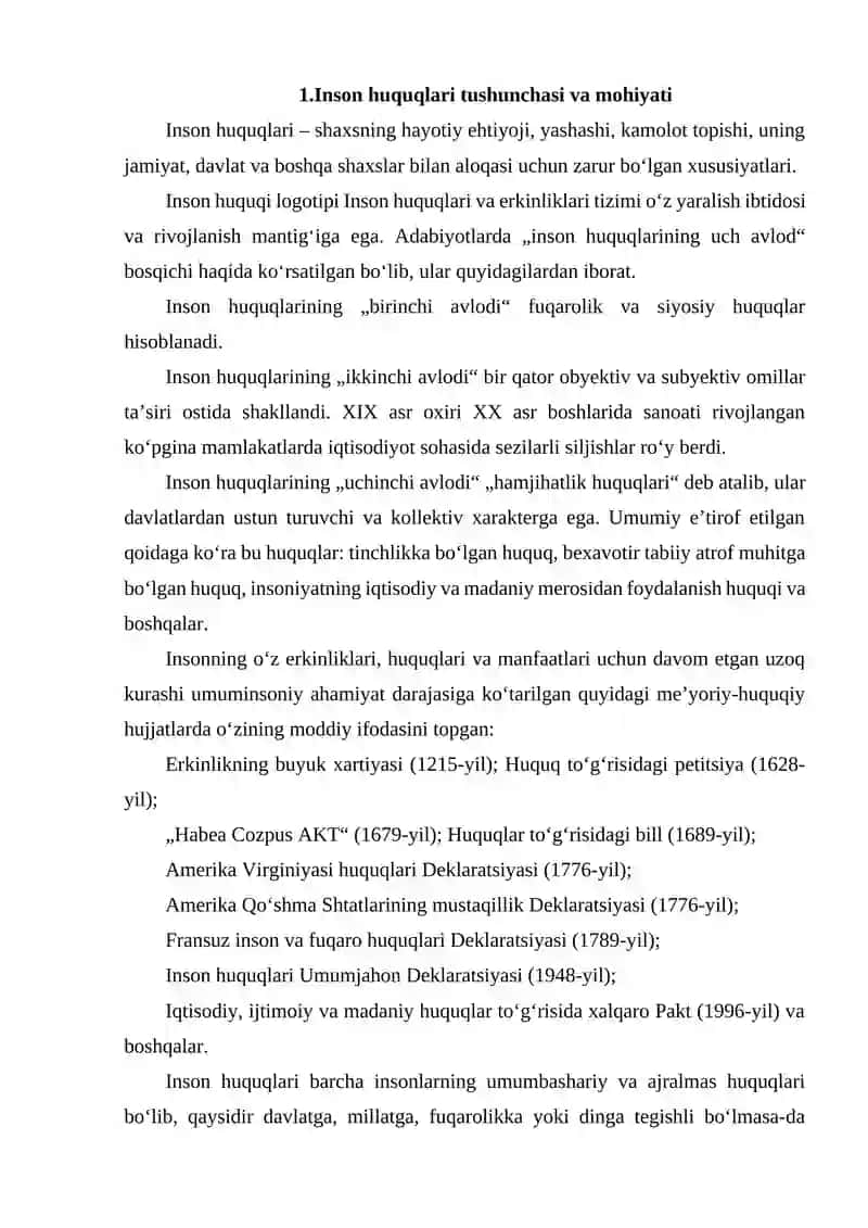INSON HUQUQINING TARIXIY RIVOJLANISH BOSQICHLARI 2