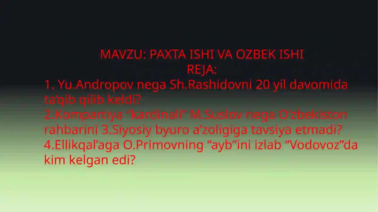 PAXTA ISHI VA OZBEK ISHI 2