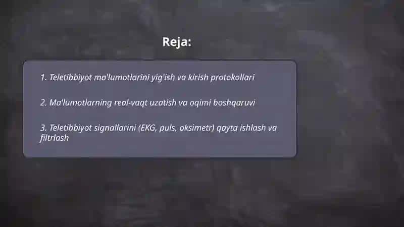 Teletibbiyot ma'lumotlarini qayta ishlash 2