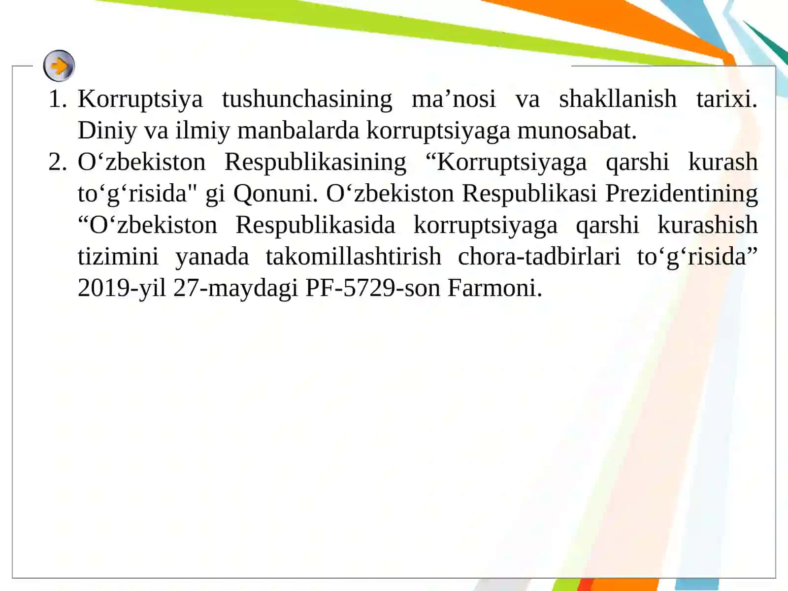 Korruptsiyaga qarshi kurash 2