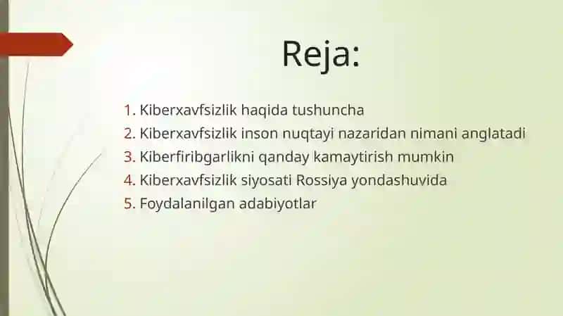 KIBERXAVFSIZLIK SIYOSATI ROSSIYA YONDASHUVIDA 2