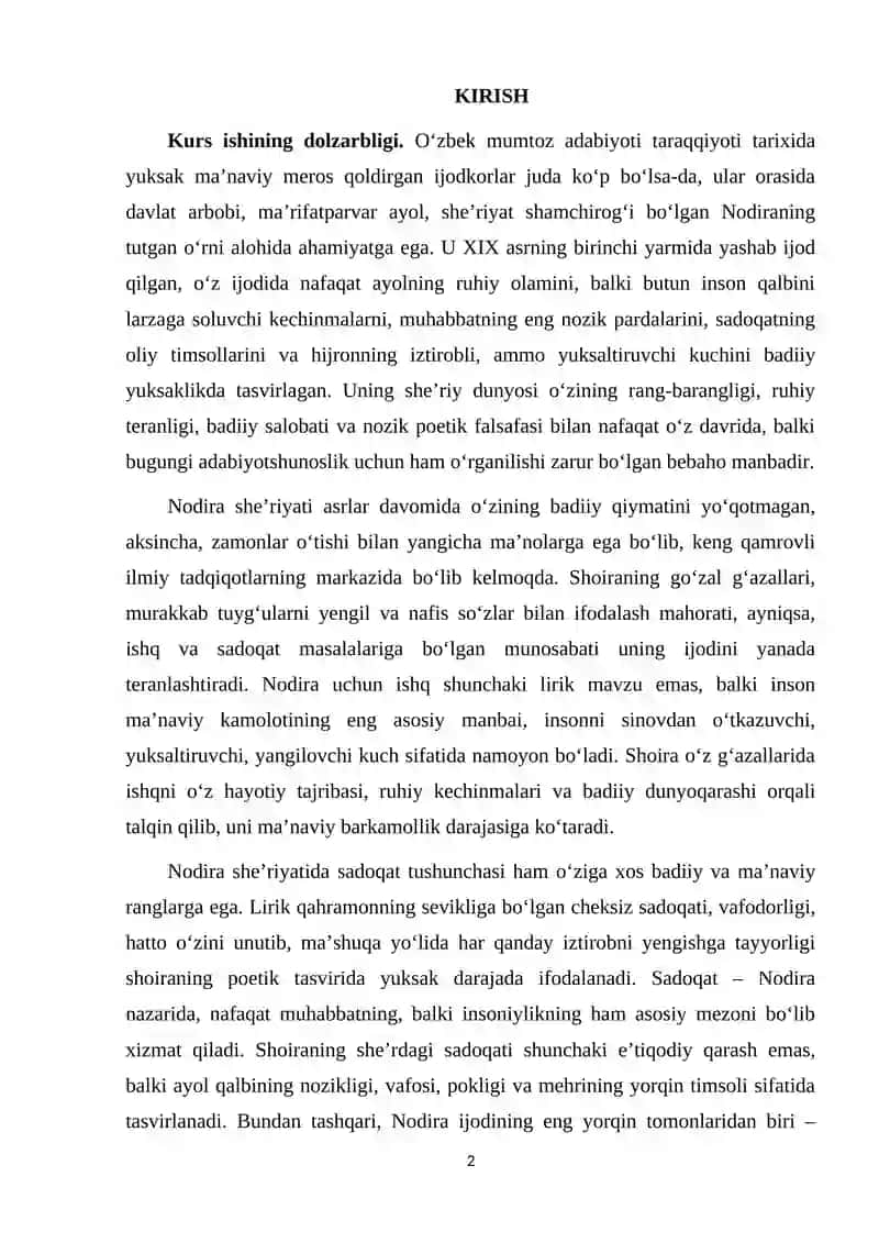 Nodira Ijodida Ishq va Sadoqat Tarannumi 2
