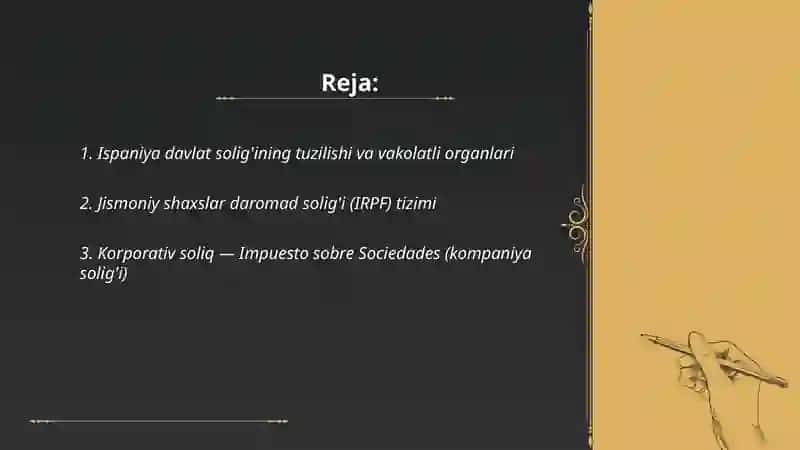 Ispaniya davlati solig'i 2