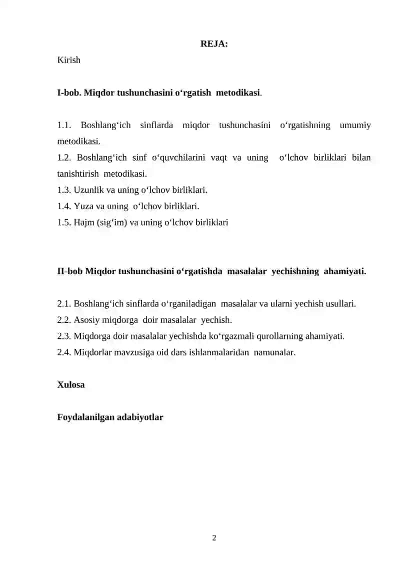 Boshlang‘ich sinf matematikasida miqdor tushunchasini o‘rgatish metodikasi 2