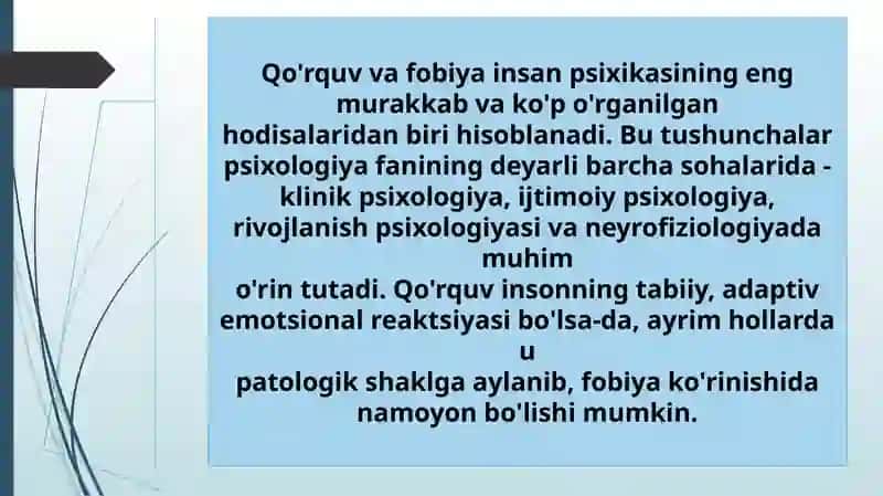 Qo'rquv va fobiyalarni maslahat qilish 2