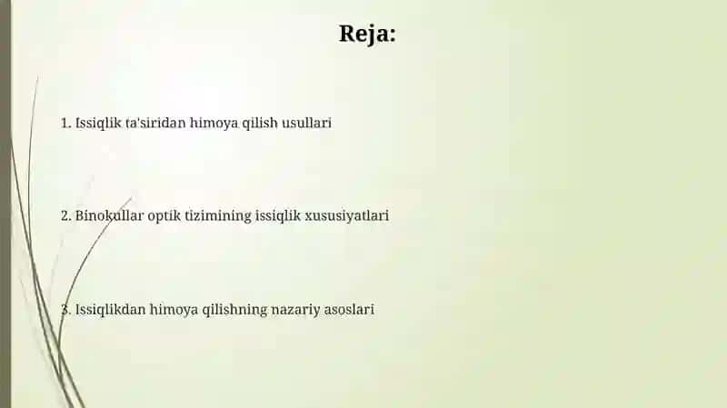Issiqlikdan himoya qilishning nazariy asoslari 2